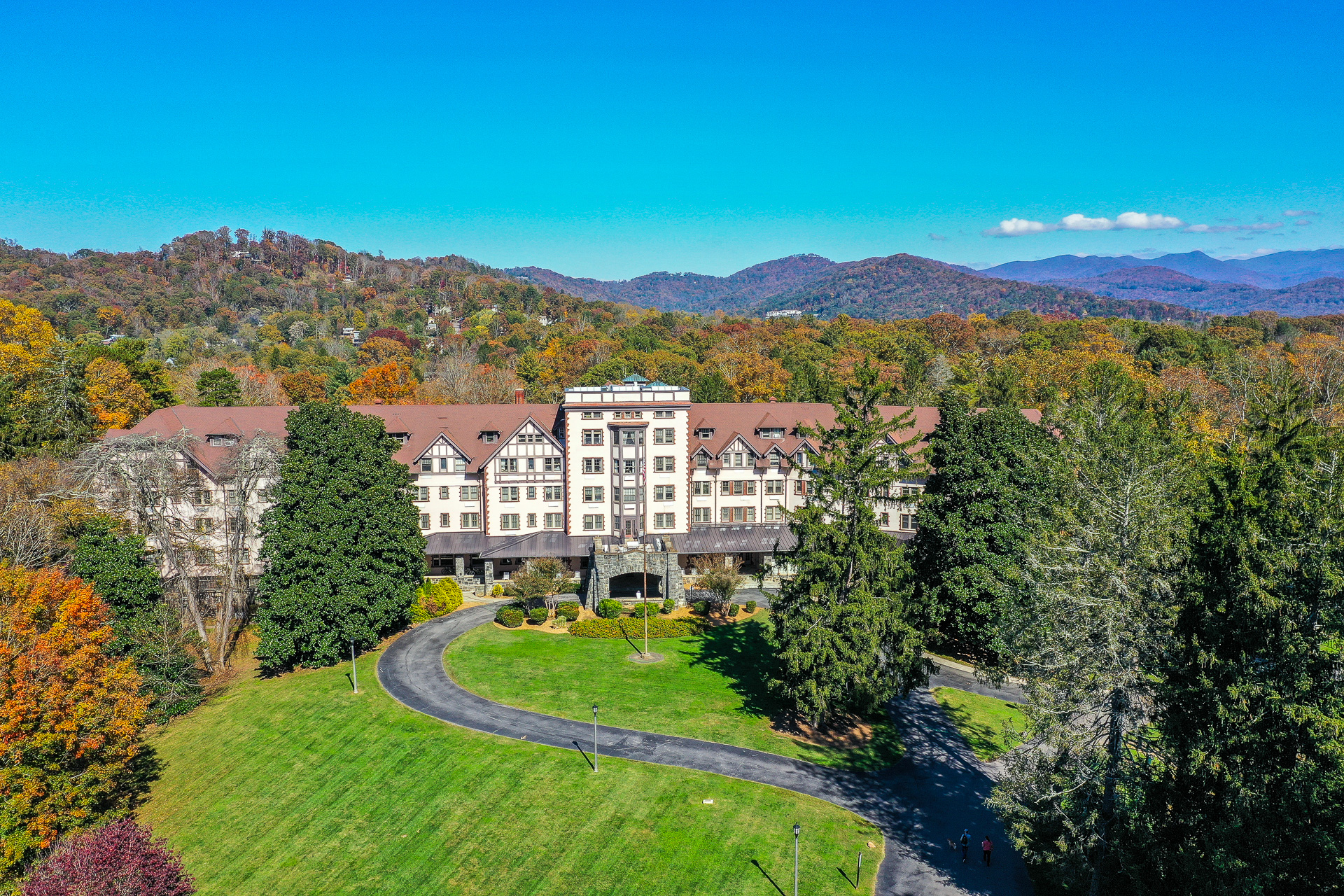 drone aerial view of a large property